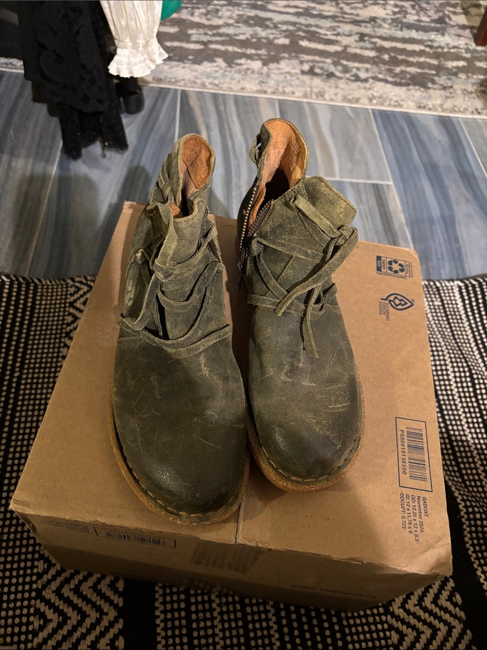 Women's Olive Green Ankle Boots